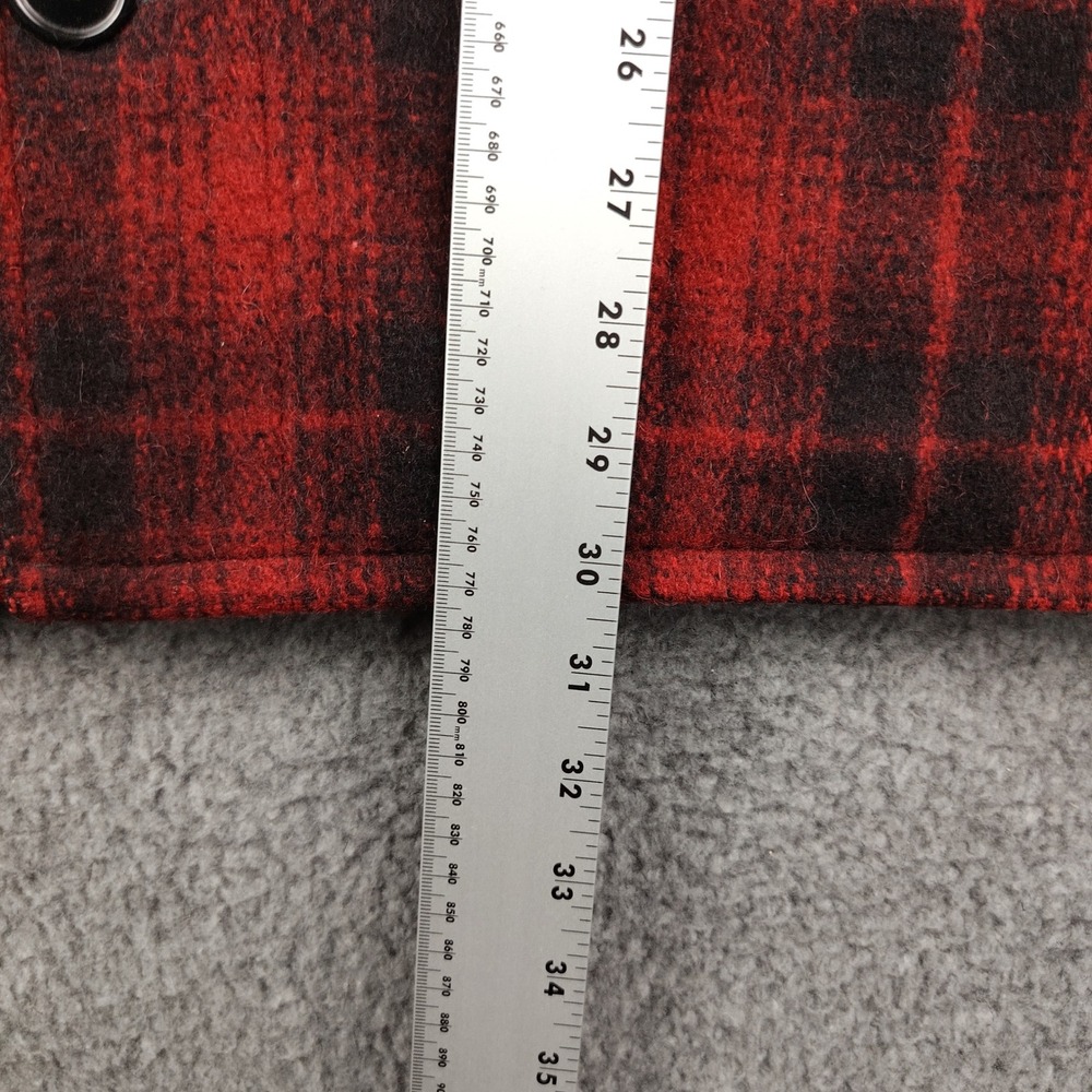 VTG Johnson Woolen Mills Mackinaw Jacket Mens 46 Buffalo Check Red Plaid Wool - Picture 3 of 9